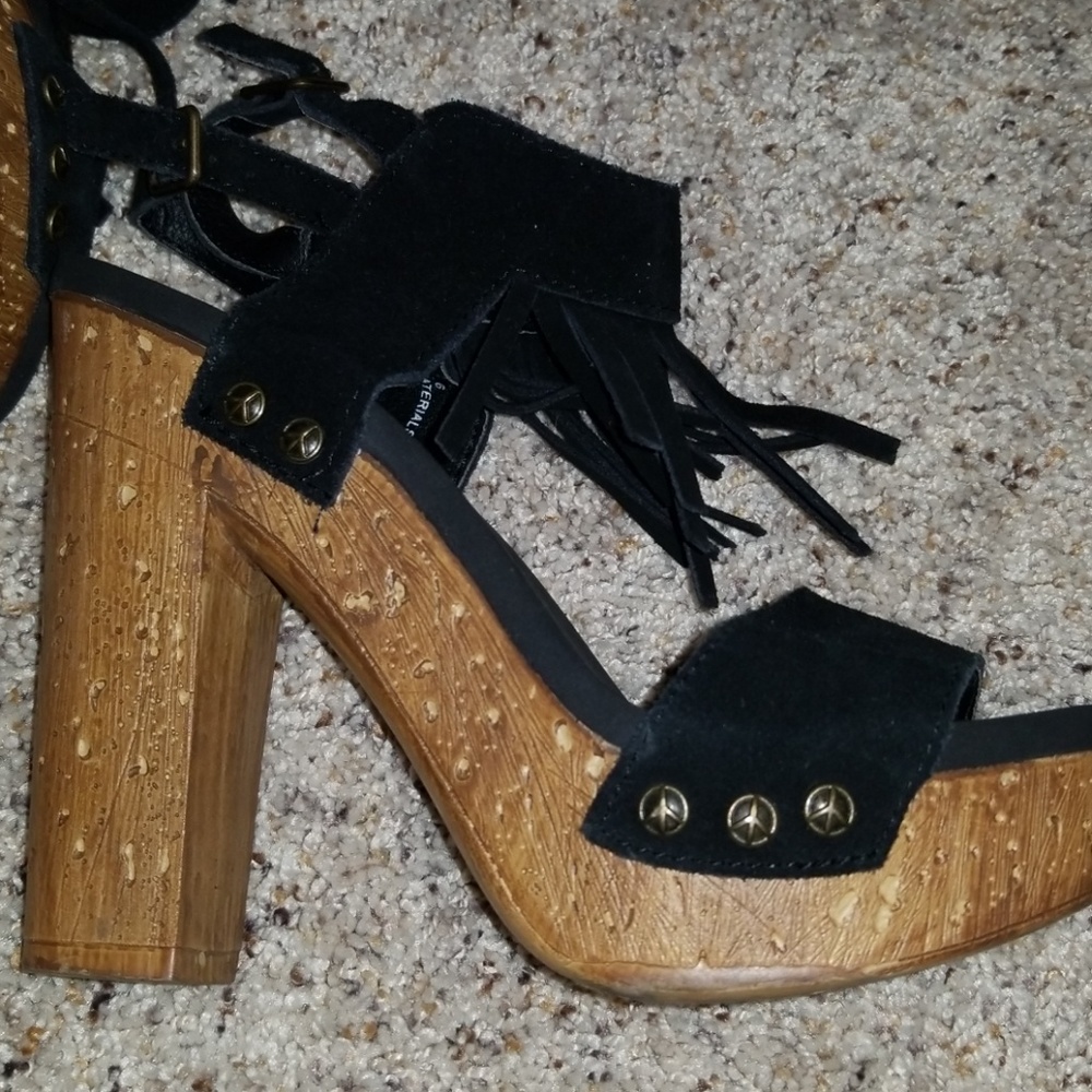 Fringe high heels